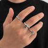 Salircon 3Pcs/set Fashion Silver Color Star Open Rings Women Men Punk Metal Geometric Adjustable Finger Ring Couple Jewelry Gift