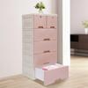 Plastic Drawer Storage Tower with 6 Drawers, 5-Tier Tall Storage Cabinet with Wheels and Lock