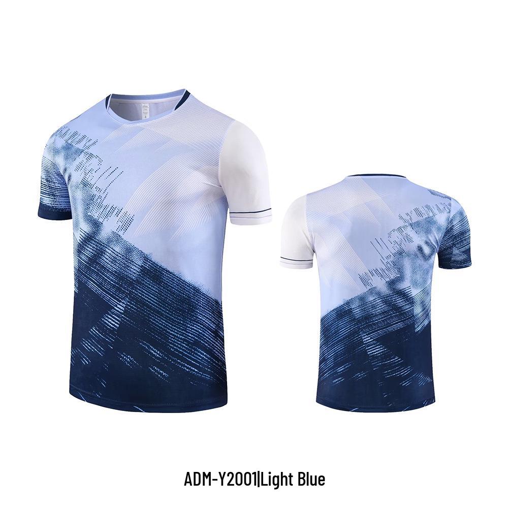 Pánské a dámské potištěné rychleschnoucí badmintonové sportovní oblečení a tréninkové tričko s krátkým rukávem na stolní tenis