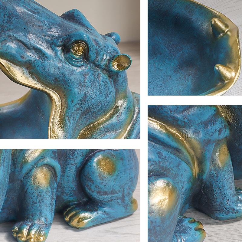 Creative Hippo Craft Ornament Modern Home Decor Artwork Entryway Key Storage Decoration Piece