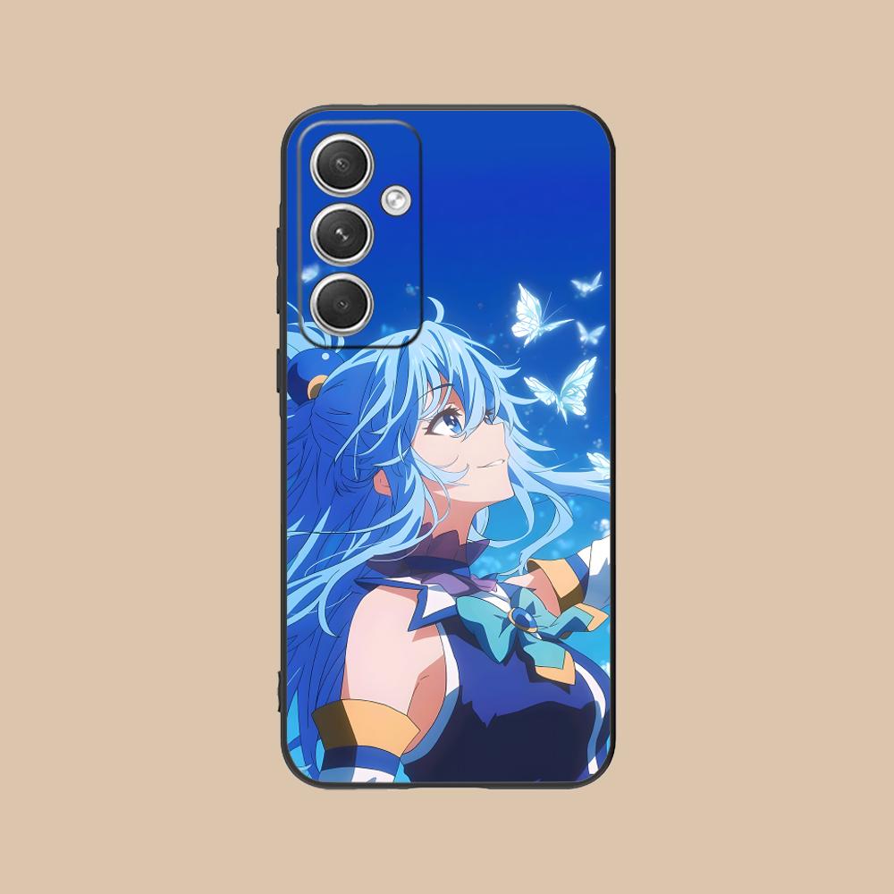 Konosuba Aqua Mobile Phone Case for Samsung Galaxy S25 S24 S23 S22 S21 S20 Note20 Plus FE Ultra Colour Protective Luxury Cover