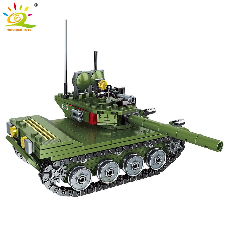 336pcs Military 85 Main Battle Tank Construction Blocks WW2 Army Soldier Figures Bricks Instructive Playthings designed for Children Boys