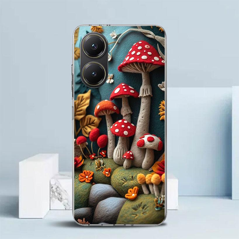Colorful Mushroom Soft Cover for Xiaomi Poco F7 Ultra X7 X6 X5 Pro M7 Phone Case Redmi 15 15C 13 13C 12 12C 10 10C Print Shell P