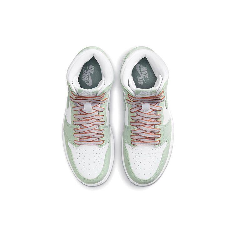 Air Jordan 1 Retro High OG Seafoam Women Sneakers Green Healing-Orange White CD0461-002