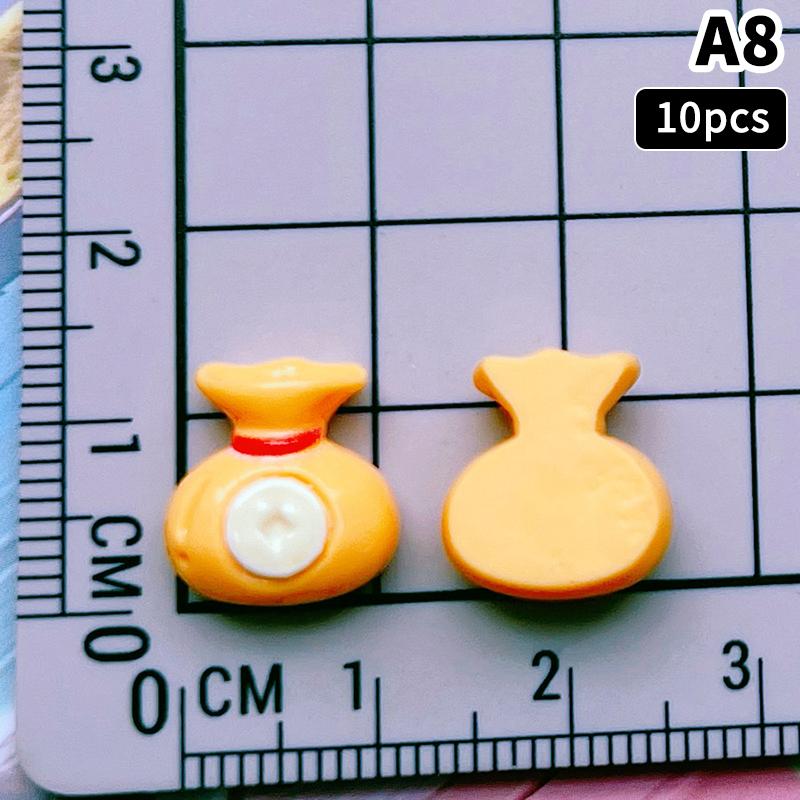 10Pcs 2026 The Year Of Horse Accessories Nail Art Charms Horse Yuanbao Lucky Bag Design Resin Nail Art Rhinestion Decoration