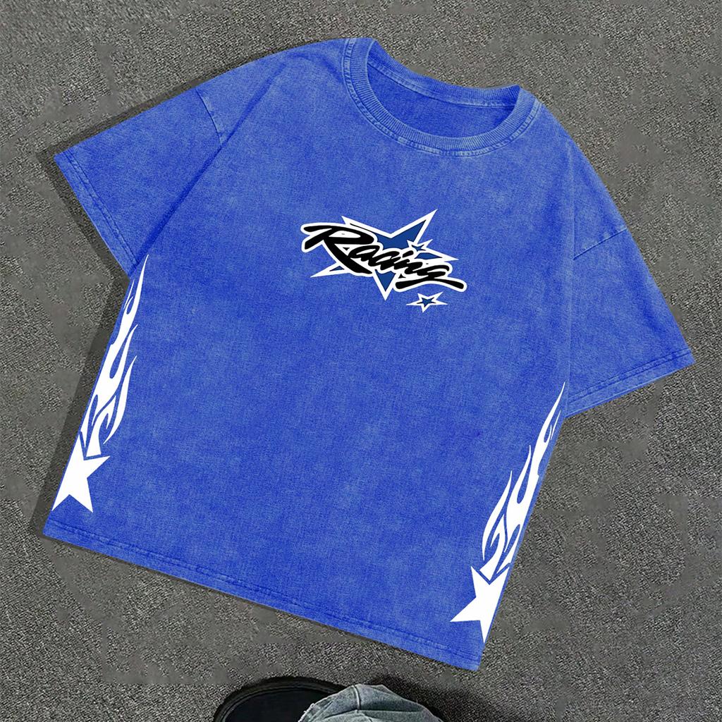 Męskie Koszulki Graficzne Koszulka Unisex Bawełniana Oversize Krótki Rękaw Vintage Streetwear Codzienna Koszulka Top