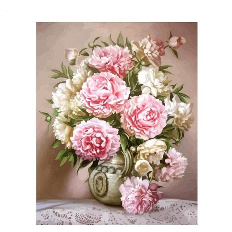 5D DIY Diamond Painting Flowers In Oil Painting Diamond Embroidery Cross Stitch Kit Full Rhinestone Mosaic Home Decor