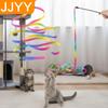 Colorful Interactive Cat Wand Toy Teaser with Rainbow Ribbon String for Kittens Pet Supplies Fun Cat Toys