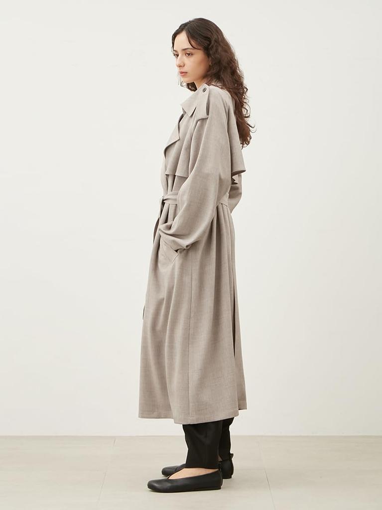 09WFC251086 MIX Trenchcoat mit passendem Gürtel und Schulterklappen [Mira Owen] Damen Leinen-Optik