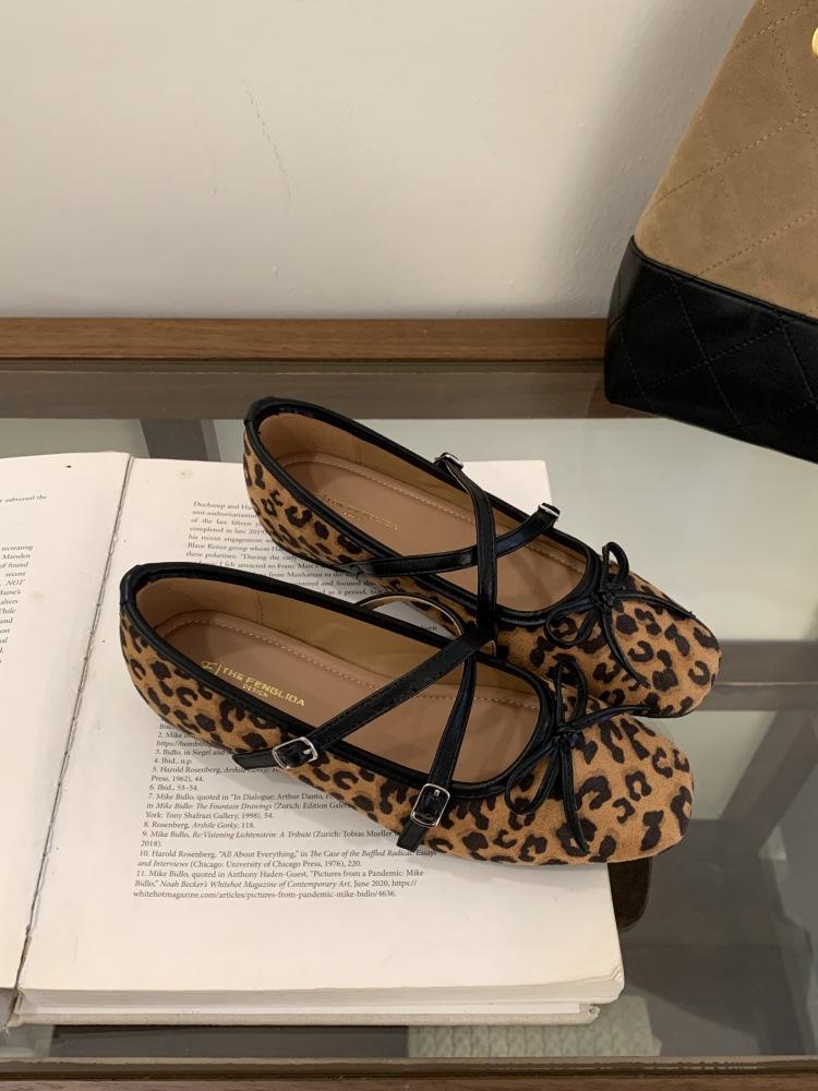 FengLiDa inner height increase versatile cross belt shallow mouth single shoes women's 2025 autumn ballet fairy low heel Mary Jane shoes