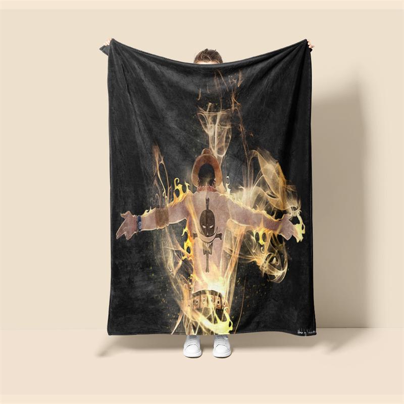 Throw Blanket One Piece Luffy Cartoon Anime Children Teenagers Adult Game Peripheral Collection Products Soft and Comfortable