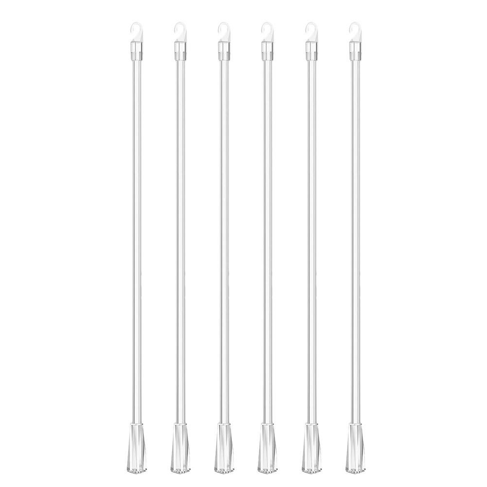 6 Stück Jalousie Wand Transparent Vertikal Jalousie Stange Ersatzteile Kunststoffstab Haken Installation für Fenster