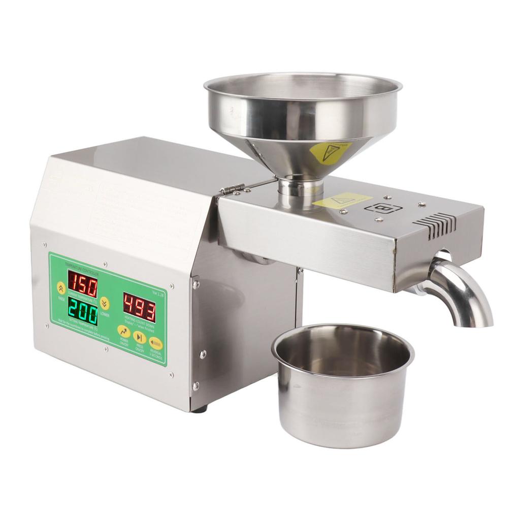 Automatic Oil Press Machine Foldable Stainless Steel Nuts Seeds Oil Presser for Household US Plug