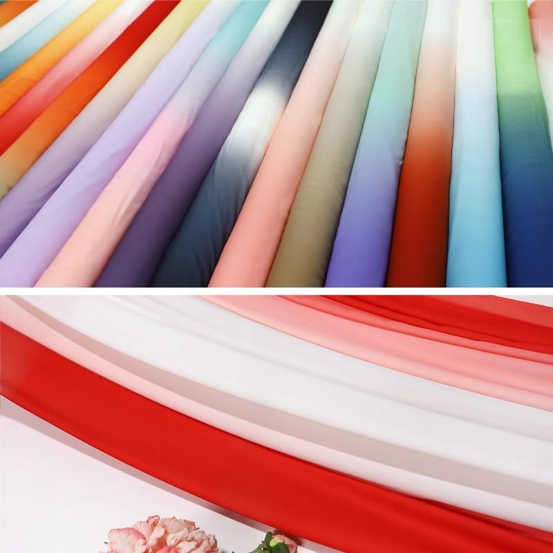 100x150cm Fashion Gradient Fabric Chiffon for Clothing Dresse Scarves Sewing Multicolor Translucent Cloth Needlework Soft Smooth