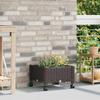 Garden Planter with Wheels Brown 40 x 40 x 29 cm PP