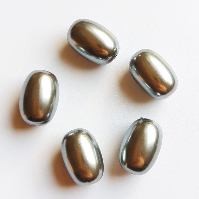 Gray Iridescent Faux Pearl Oval Beads for DIY Jewelry Making