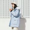 New Balance Down Jackets Women's Blue Hooded Moderate Parka Down Jacket 5PC44432-LBL