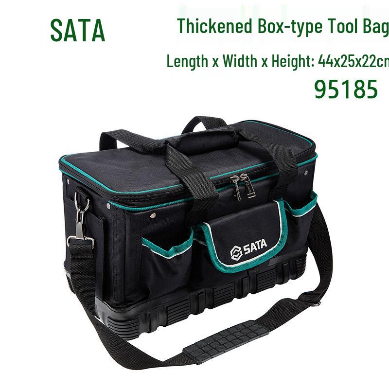 SATA 16 Waterproof Tool Bag 95185 - Durable Plastic Bottom with Handheld Shoulder Strap 95185