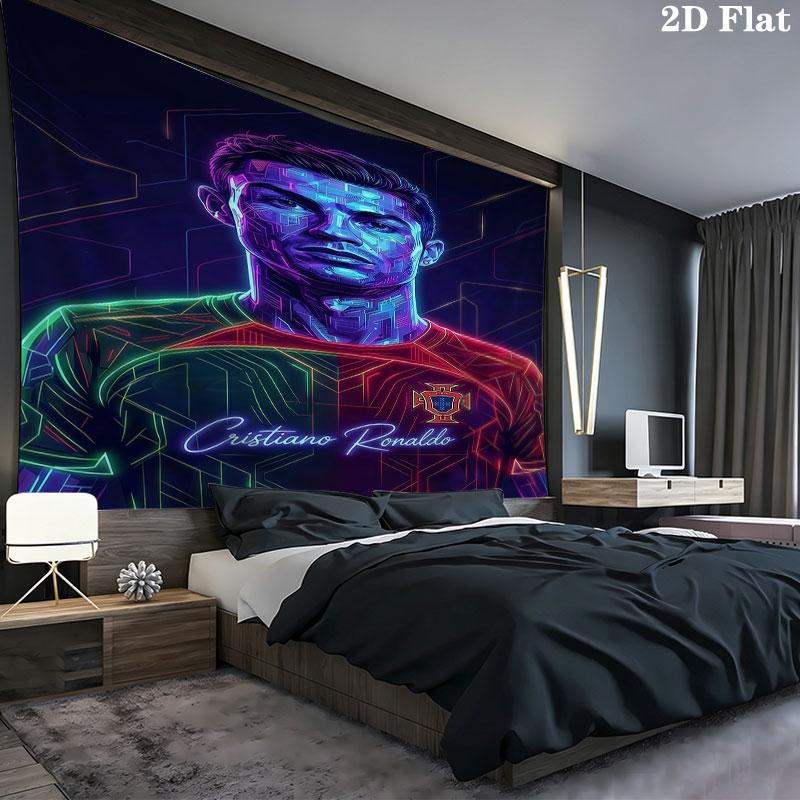 CR7 Cristiano Ronaldo Wall Tapestry Aesthetic Wall Hanging Printed Fabric Blanket Decorative Tapestries for Bedroom Living Room Home Decor