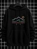 Unisex Hoodie, Autumn Winter Collection, Mountain Landscape Graphic Print, Pullover Sweatshirt, Casual Streetwear Style, Daily Outdoor Wear Seasonal, 