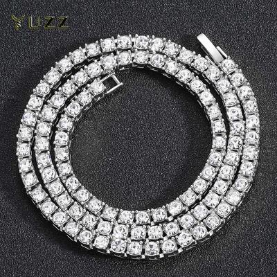 Hip Hop 5MM Tennis Chain Iced Out Bracelet Necklace Men Fashion Silver Color Tennis Jewelry Chains Women 20inch Choker Punk Gift
