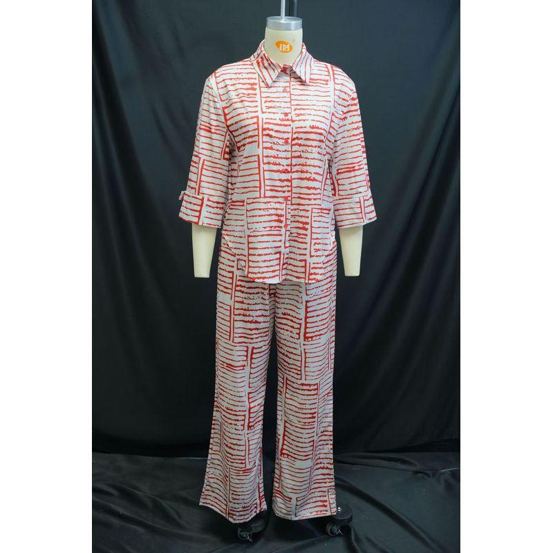 

Fashion Style New Arrival Fashion Casual Printed Short Sleeves Shirt Pants Two-Piece Suit Shirt and Pants Set Print Suit XL