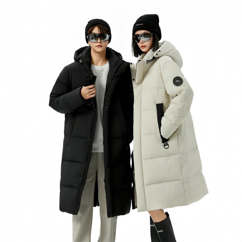 Zimní 2025 Unisex středně dlouhá péřová bunda - Zesílený kachní peří Ležérní kabát pro chladné počasí