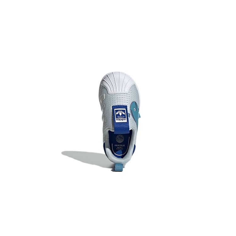 Adidas Originals Superstar 360 Mesh Comfortable Shell Toe Durable Low-Top Walking Shoes Baby Shoes White Blue FX4930
