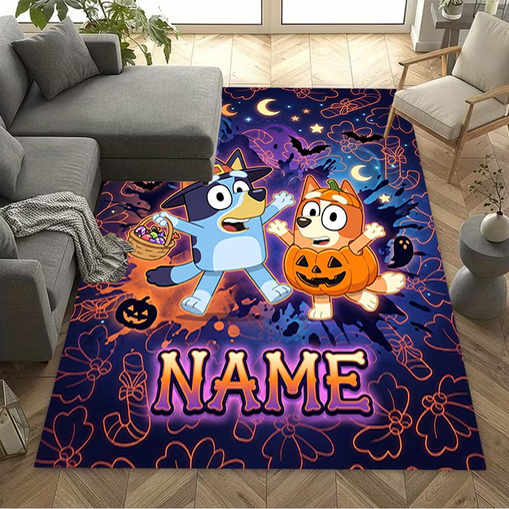 Halloween Night Adventure Customize Text Floor Mat Perfect for Outdoor Game Room Entryway Foyer Anti-slip Rug Office Home Decor