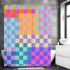 Colorful Gradient Geometric Square Shower Curtain, Bathroom Decorative Shower Curtain, Waterproof Shower Curtain with Hooks