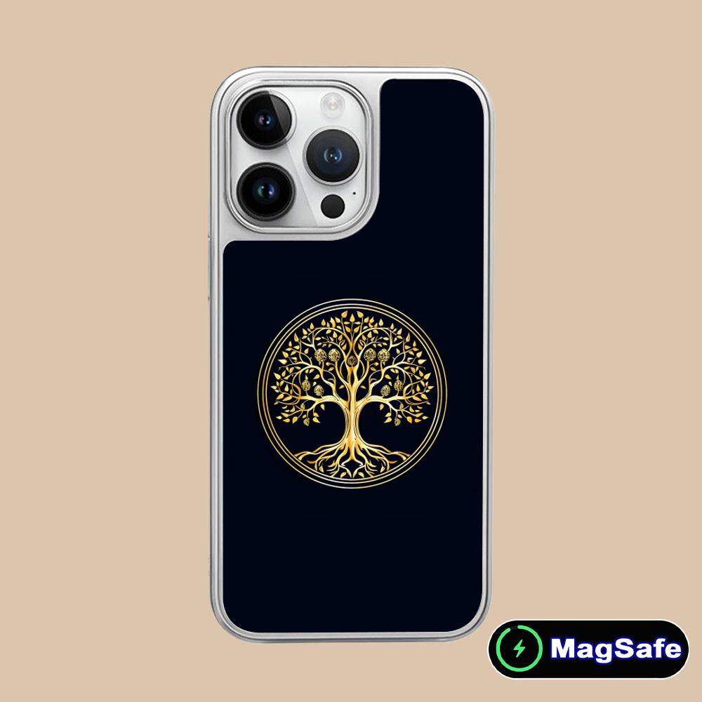 World Life Tree Mobile Phone Case for iPhone 17 16 15 14 13 12 11 Air Pro Max Plus Magsafe Silver Plating Colorful Cover Cover