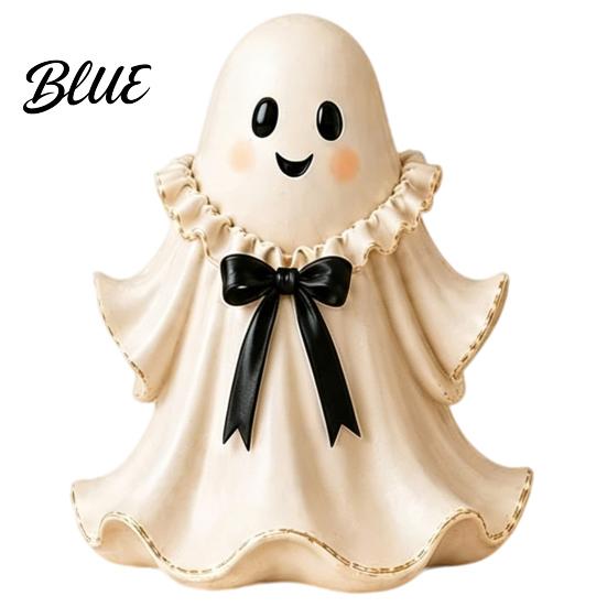 Ghost Figurine for Fireplace Halloween Resin with Wicker Basket Cute Tabletop Unique Gift Ideas Decor Holiday Ornament Organizer Entryway