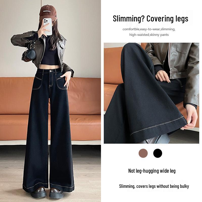 

Women s Black Plus-Size Wide-Leg Flared Jeans - Spring/Autumn 2025 Bestseller 3XL (72-78 kg)