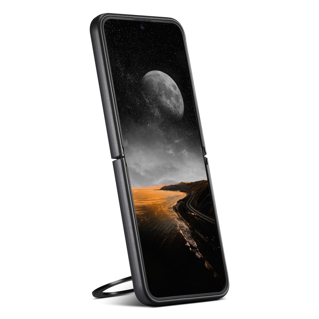 SUTENI G3 For Samsung Galaxy Z Flip7 FE 5G/Z Flip6 5G Magnetic Case Rotating Kickstand Carbon Fiber Texture Leather Phone Back Cover