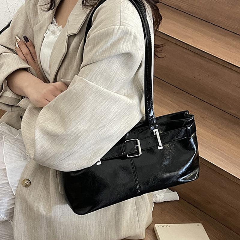 Borsa a Mano Vintage da Donna Grande Capacità 2025 Borsa da Sottobraccio per il Pendolarismo Borsa Tote Casual Coreana a Spalla Singola