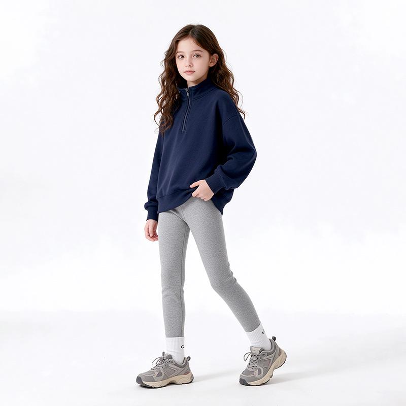 Girls' Korean Style Summer Leggings: Solid Color, Sports, Anti-Mosquito Pants for Older Kids.