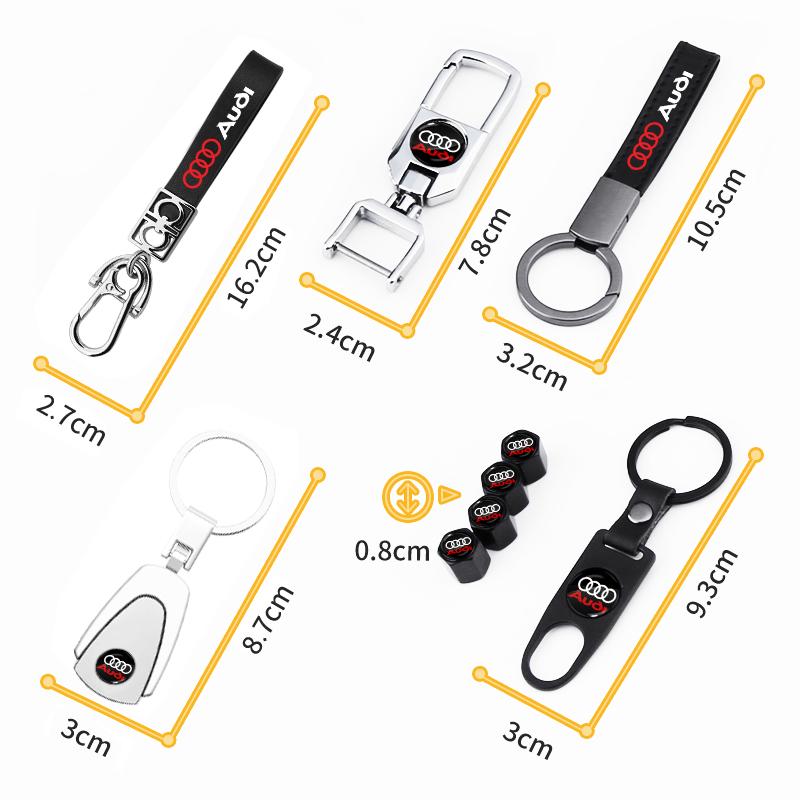 Leather Key Chain Car Keyring Pendant Keychain Car Accessories For Audi S4 S3 S5 S6 S7 S8 RS3 RS4 RS5 RS6 A6L A4L A3 A4 A7 A5 Q3 Q5L Q7 Q2L TT