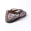 Fashion Sexy Leopard Lace Flats Women Round Toe Leather Ankle Strap Mary Janes Shoes Flat Heel Summer Mesh Moccasins Women Lace Loafers