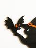 Halloween Black Cat Door Topper Decor, Witch Hat & Bat Design, Wooden Door Frame Ornament for Home, Spooky Party & Haunted House