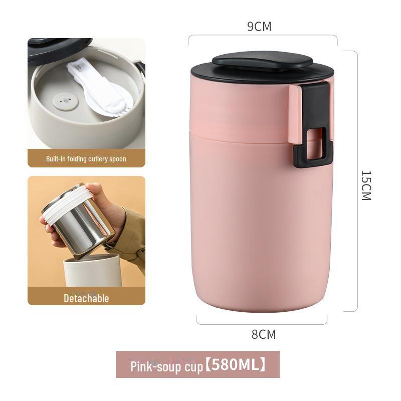 304 Stainless Steel Insulated Portable Soup Cup for Men, Women, and Students - Ideal for Breakfast, Porridge, Oatmeal, and Tea