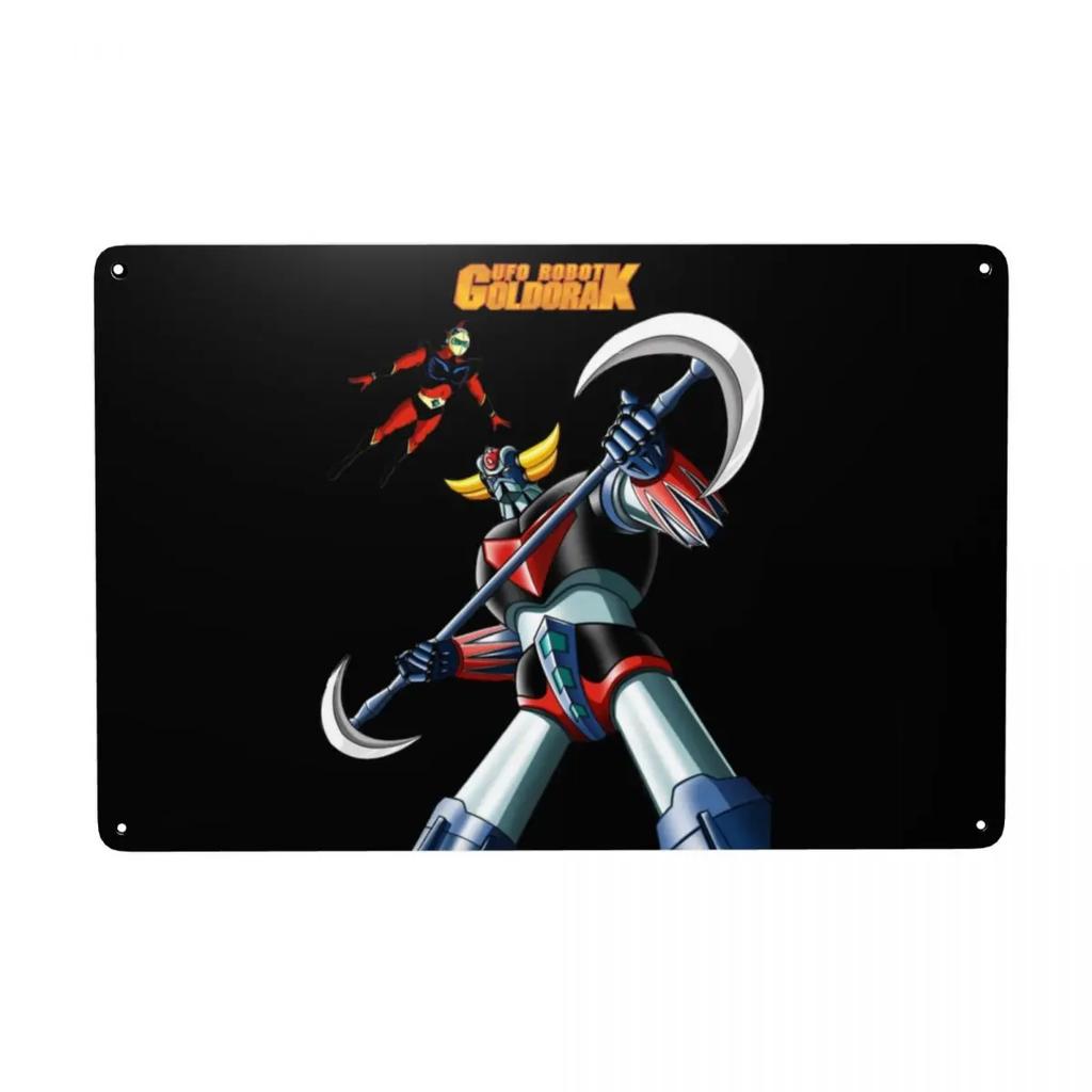 UFO Roboter Grendizer Goldorak Zeichen Custom Vintage Mazinger Z Metallschild für Pub Café Hof Man Cave Bar Wandkunst Dekor