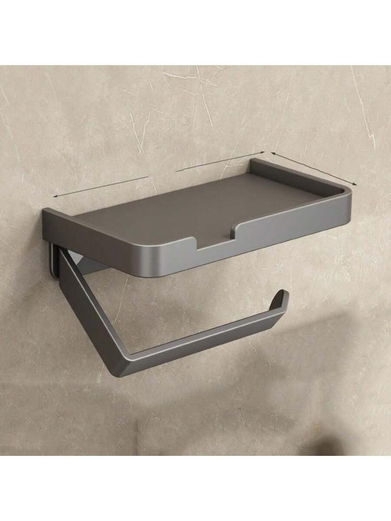 Toilet Paper Holder, Adhesive or Screw Wall-mounted Paper Roll Holder, Multi-functional Bathroom Storage Distributor