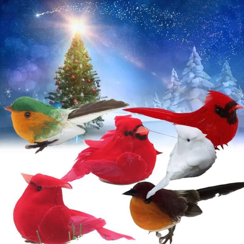 Entzückender künstlicher Feder Rotkehlchen Vogel Weihnachtsbaumschmuck Bastelstück
