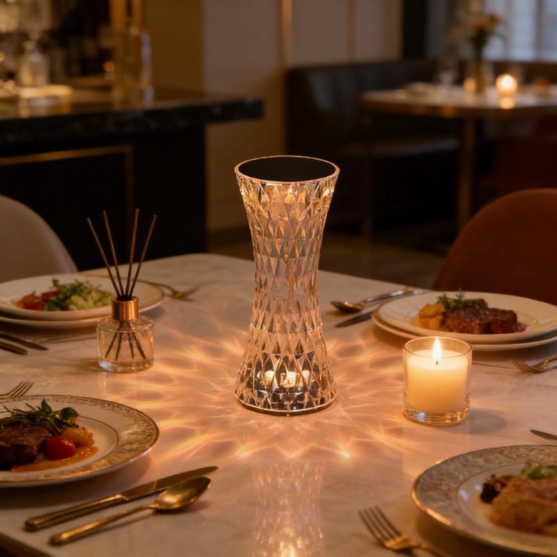 Creative Curvy Waist Crystal Table Lamp Touch Control Romantic Atmosphere Night Light Decorative Gift Lamp for Bedroom Bedside