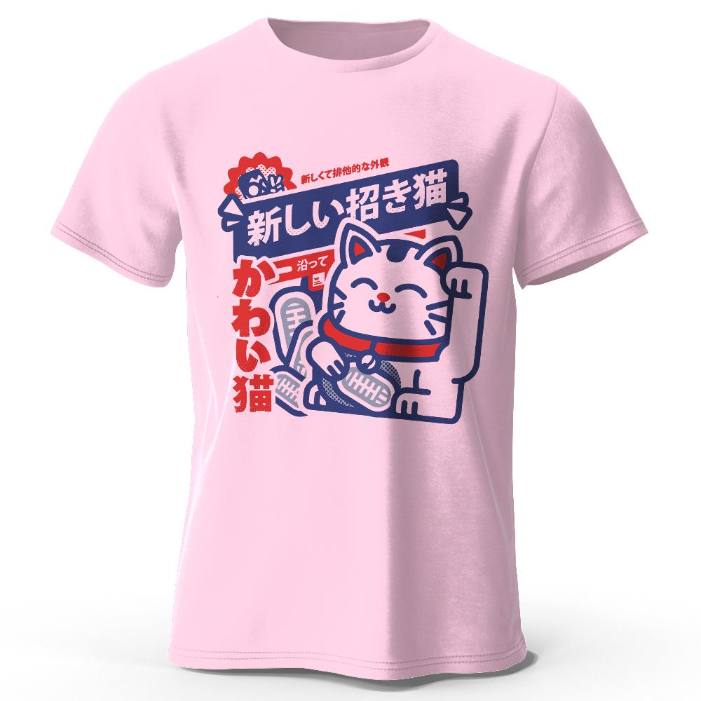 Kawaii Anime Printed Cotton T-Shirt Soft Breathable Round Neck Short Sleeve Tees