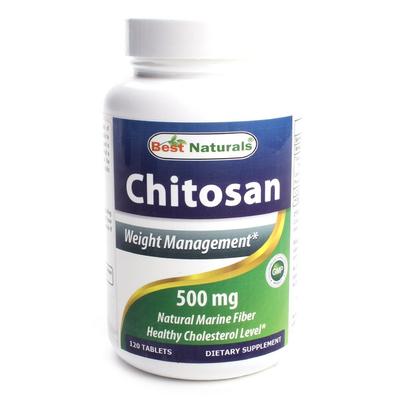 Best Naturals Chitosan 500mg Tablets Sugar-Free Gluten-Free, 120 Tablets, 1 Piece