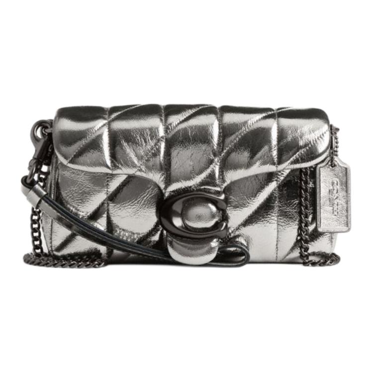 

Coach Tabby 18 Removable Chain Strap Magnetic Closure Flap Smooth Leather Shoulder Clutch Crossbody Bag Small Women bags White Coal CW555-V5XAU Basic Set (Bag+Dust Bag)