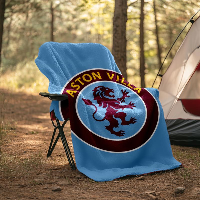 1pc Aston Villa Theme Blanket - Digital Print, Polyester, Cozy for All Seasons, Perfect for Outdoor, and Travel