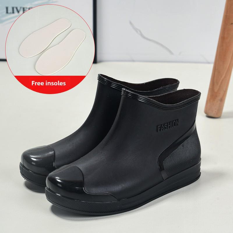 Women's Short Rain Boots - Non-Slip, Waterproof, Fashionable Low-Top Shoes for Outdoor Wear - Comfortable and Trendy.