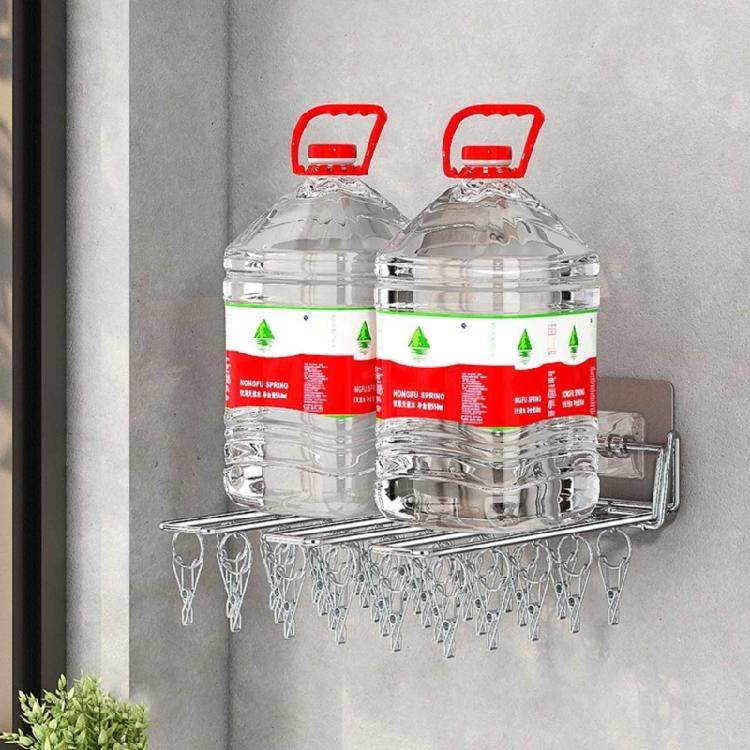 Wall Mounted Sock Hanger Stainless Steel Folding Drying Rack for Towel Underwear